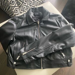 Lamarque leather cropped jacket